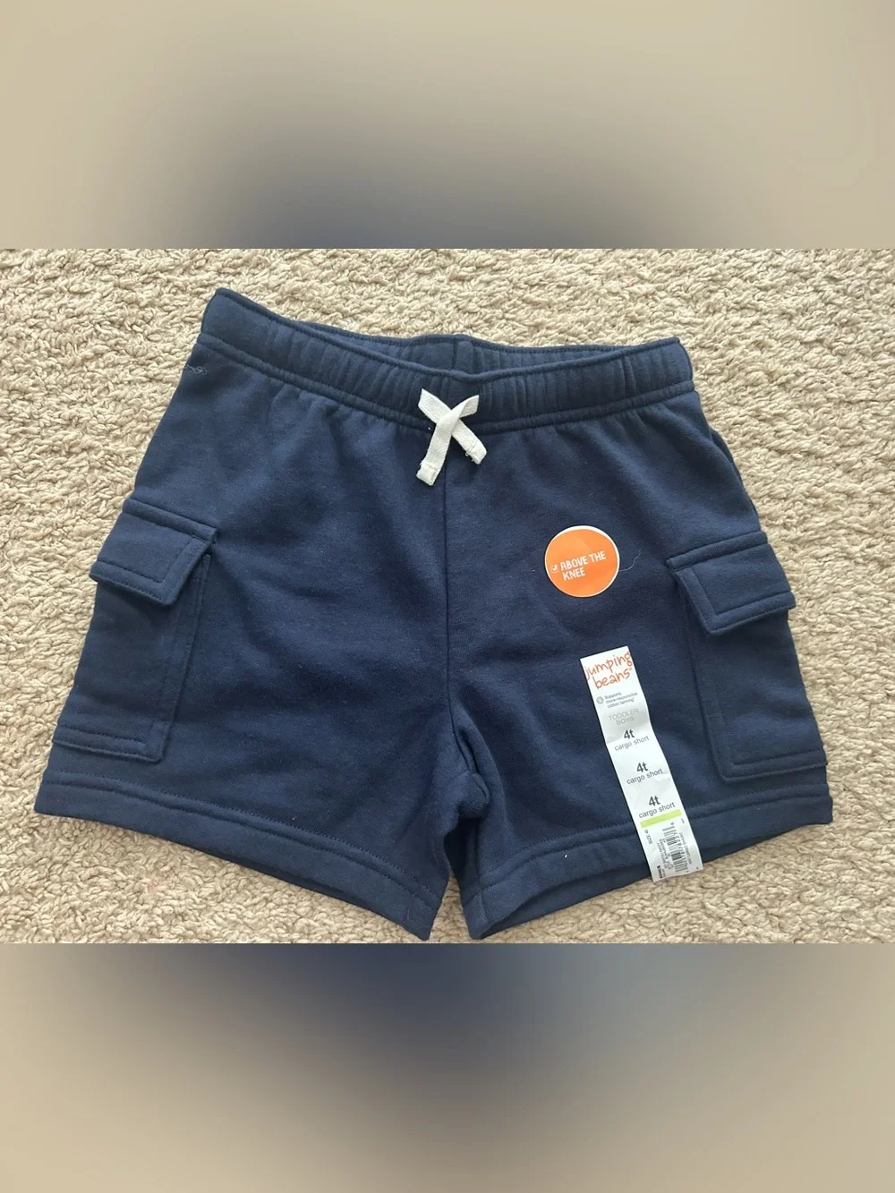 JUMPING BEANS Navy Blue Cargo Shorts Size 4T NWT